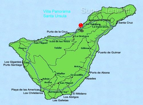 Teneriffa Karte Santa Ursula - Teneriffa Nord